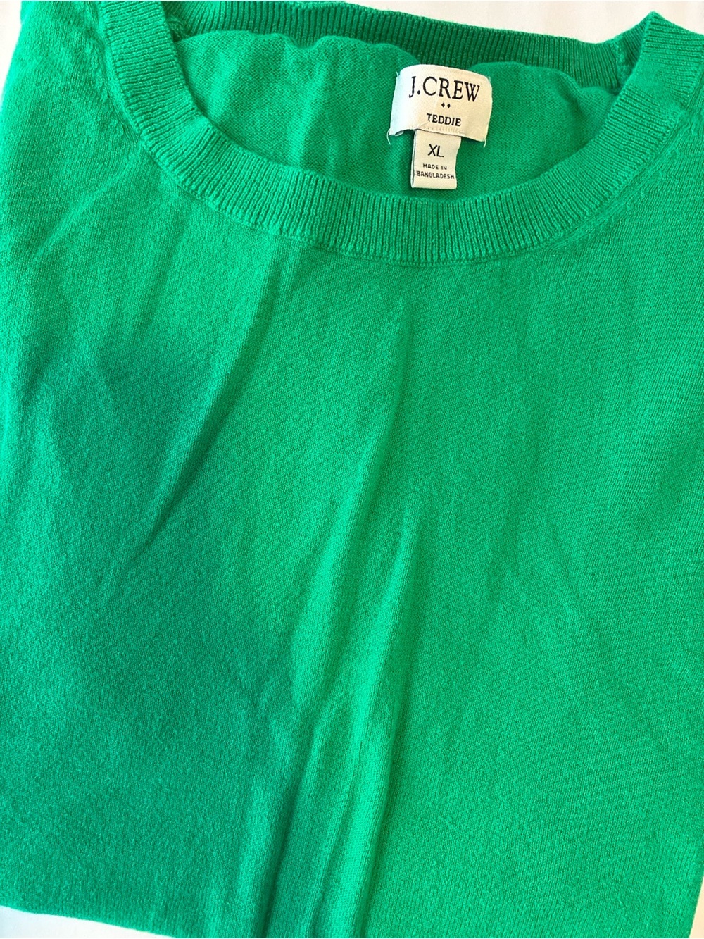 J. Crew Teddie Crewneck Sweater — Bright Green